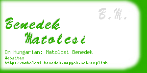 benedek matolcsi business card